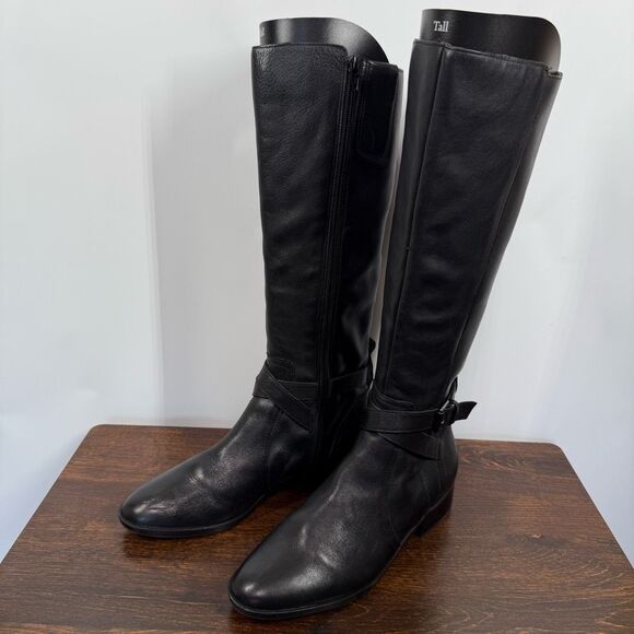 Naturalizer Rena black tall leather riding boot size 7M - Picture 1 of 16